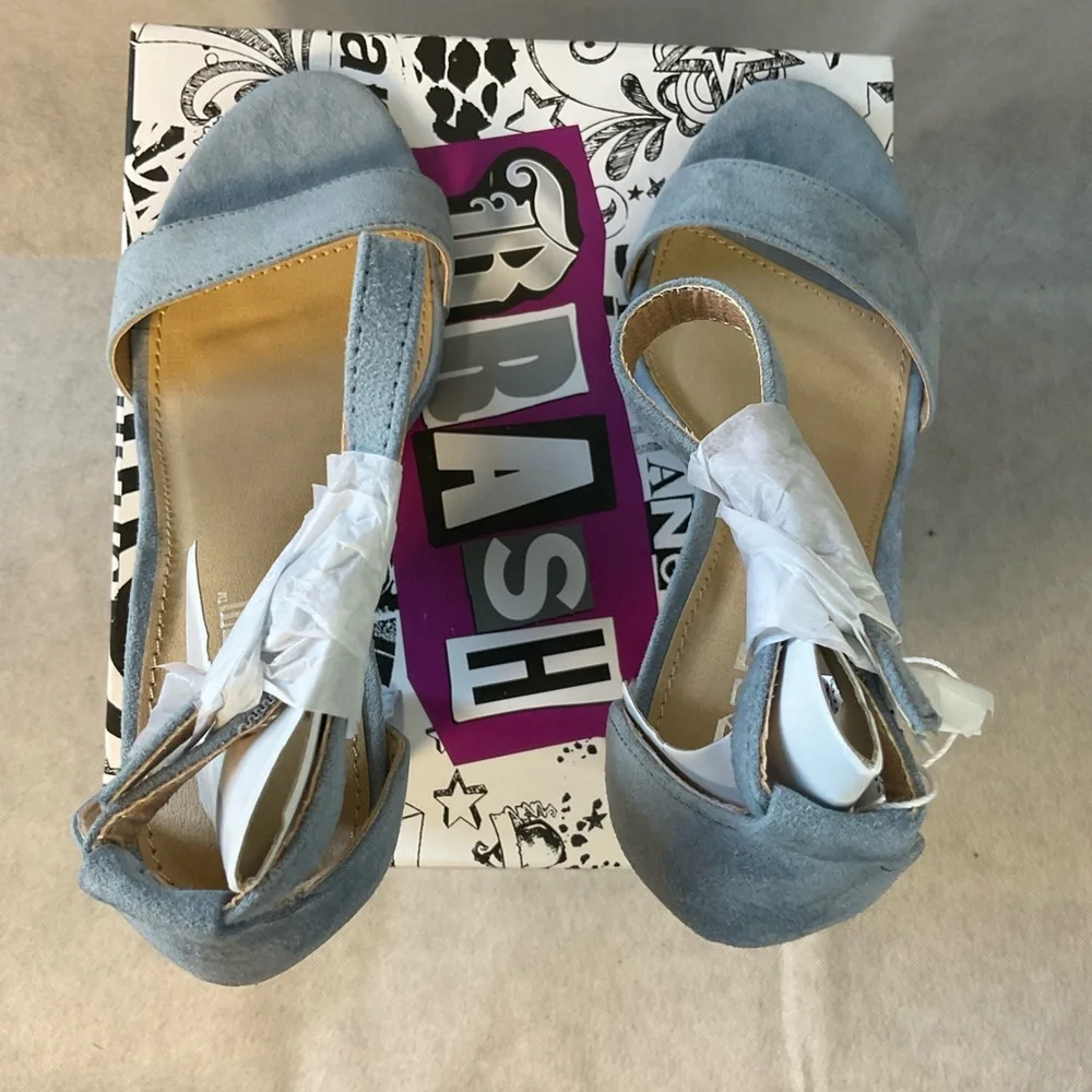 Brash Light Blue Suede Heels- New- Size 6.5 - Picture 4 of 8